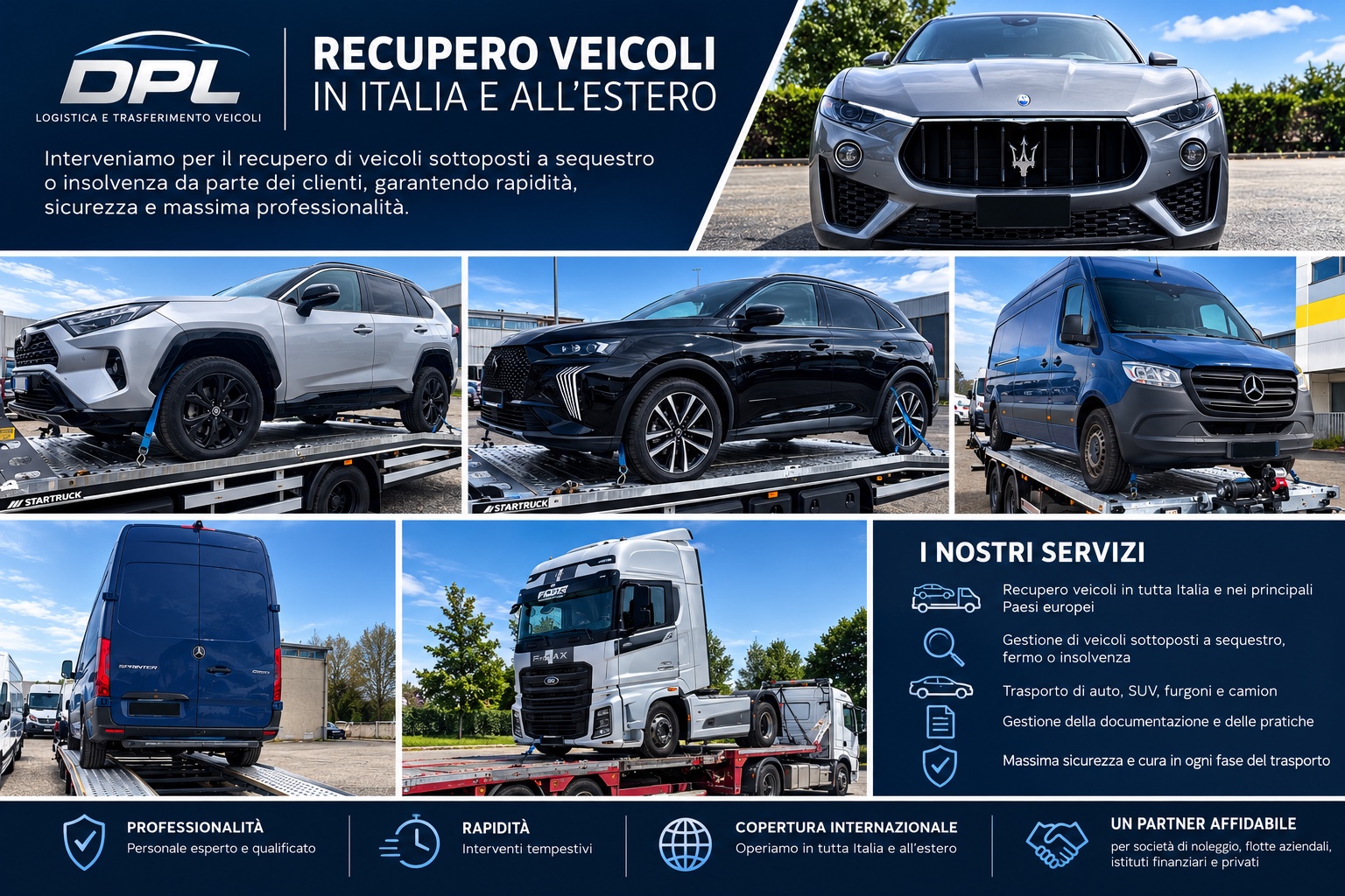 Servizio DPL di recupero veicoli in Italia e all'estero